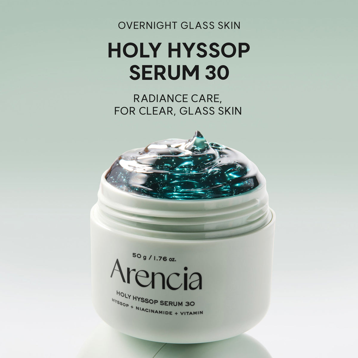 Arencia Holy Hyssop Serum 30 – texture gel pour une peau lumineuse