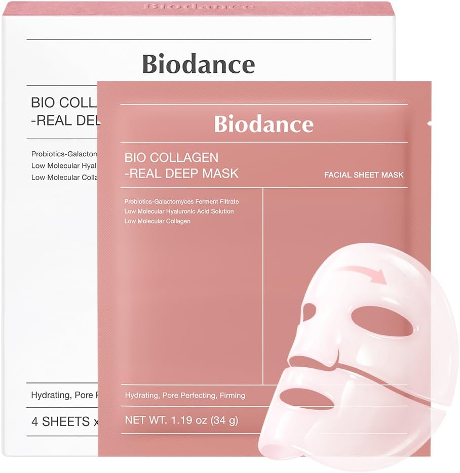 BIODANCE Bio-Collagen Real Deep Mask – boîte de 4 masques hydrogel au collagène