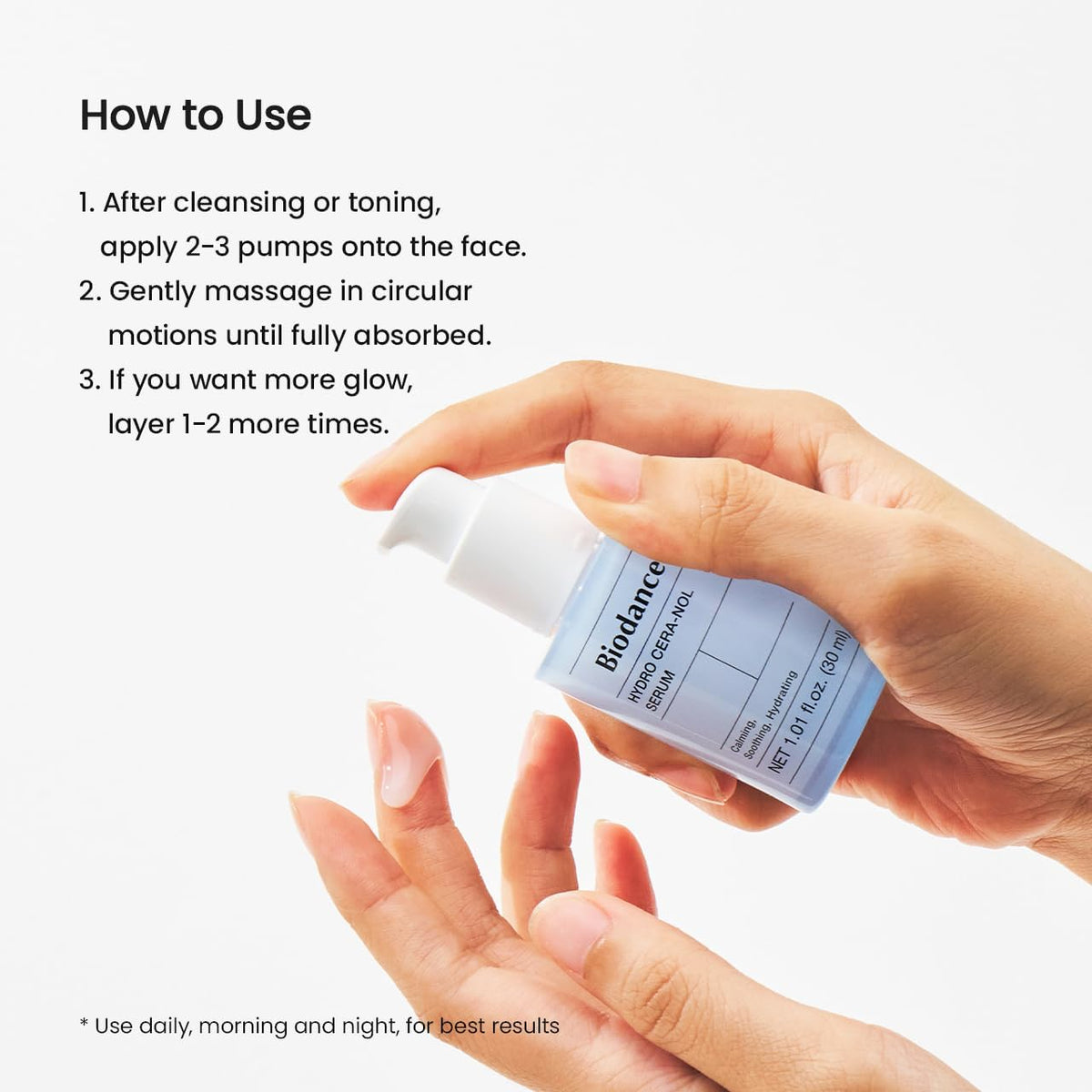 Conseils d’utilisation du BIODANCE Hydro Cera-nol Serum