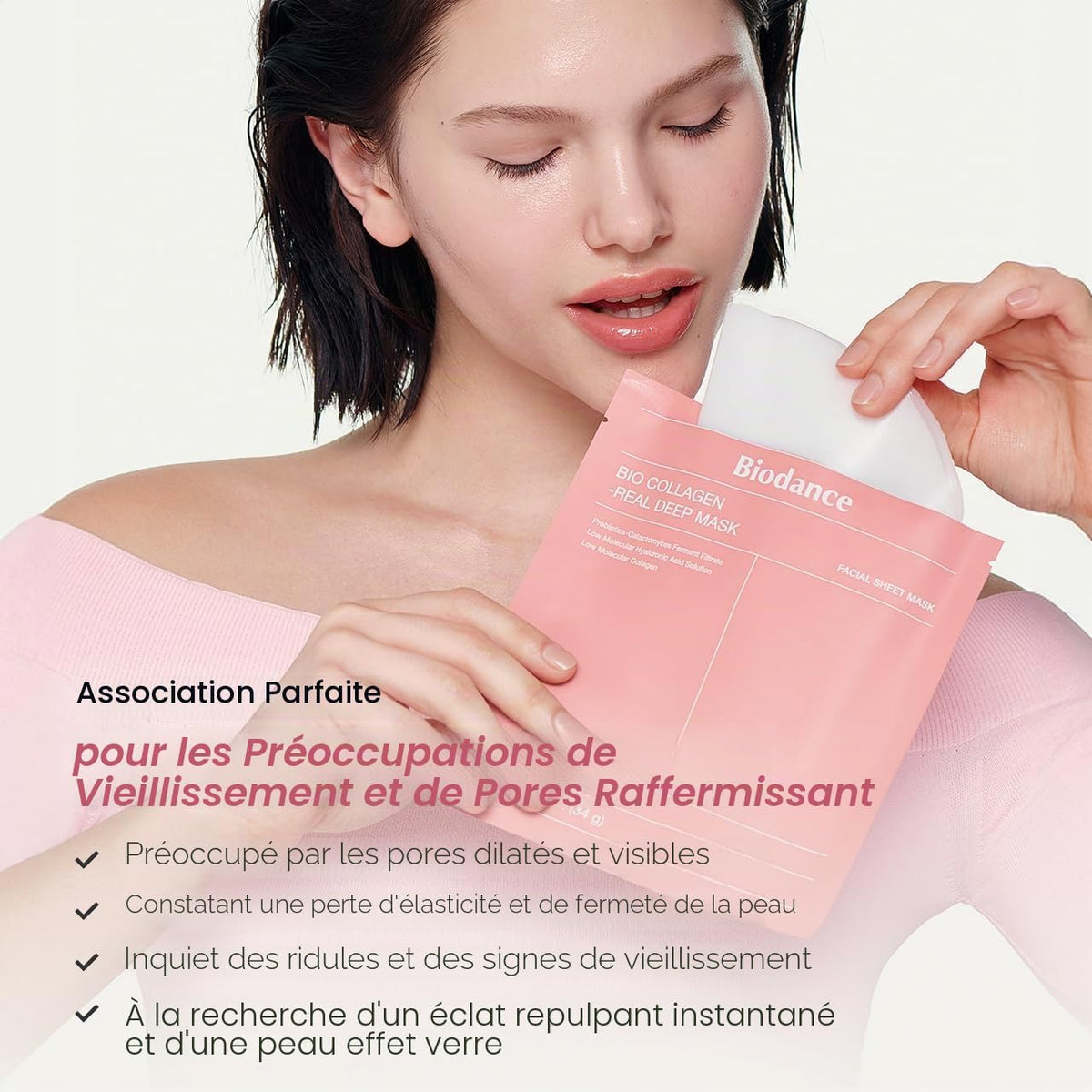 Masque hydrogel au collagène Biodance – utilisation longue durée