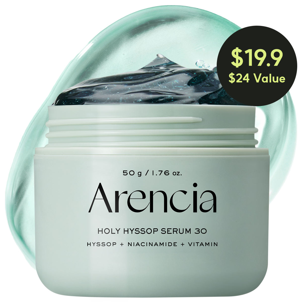 Arencia Holy Hyssop Serum 30 50 g – sérum gel hydratant et illuminateur