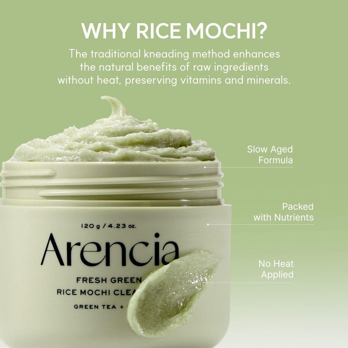 Arencia Rice Mochi Cleanser – procédé de pétrissage et fermentation