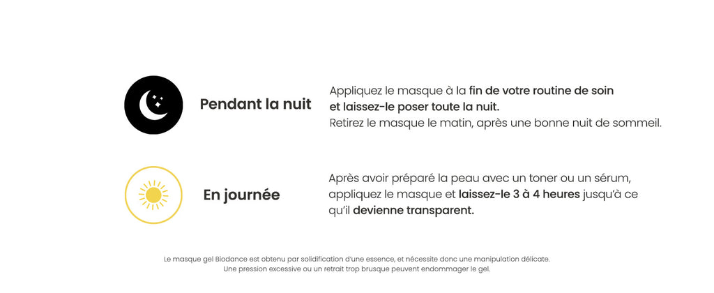 Conseils d’utilisation jour et nuit du masque BIODANCE Hydro Cera-nol